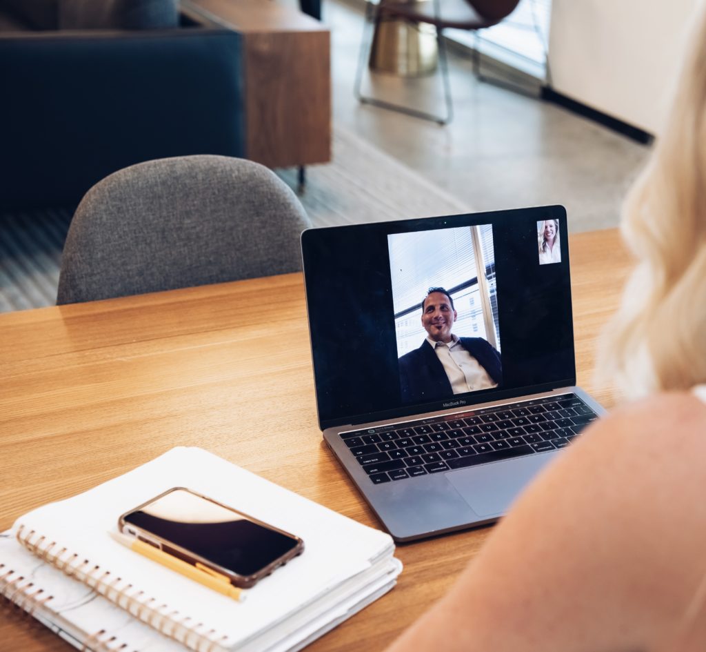 using video conferencing to keep in touch with clients and friends who have had a positive impact on your life